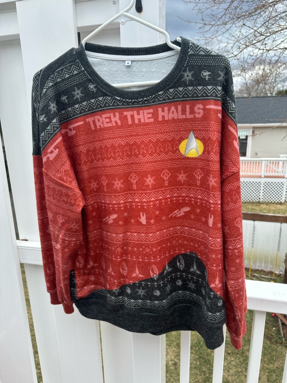 Trek the Halls Star Trek Next Generation ugly sweater sweatshirt Medium